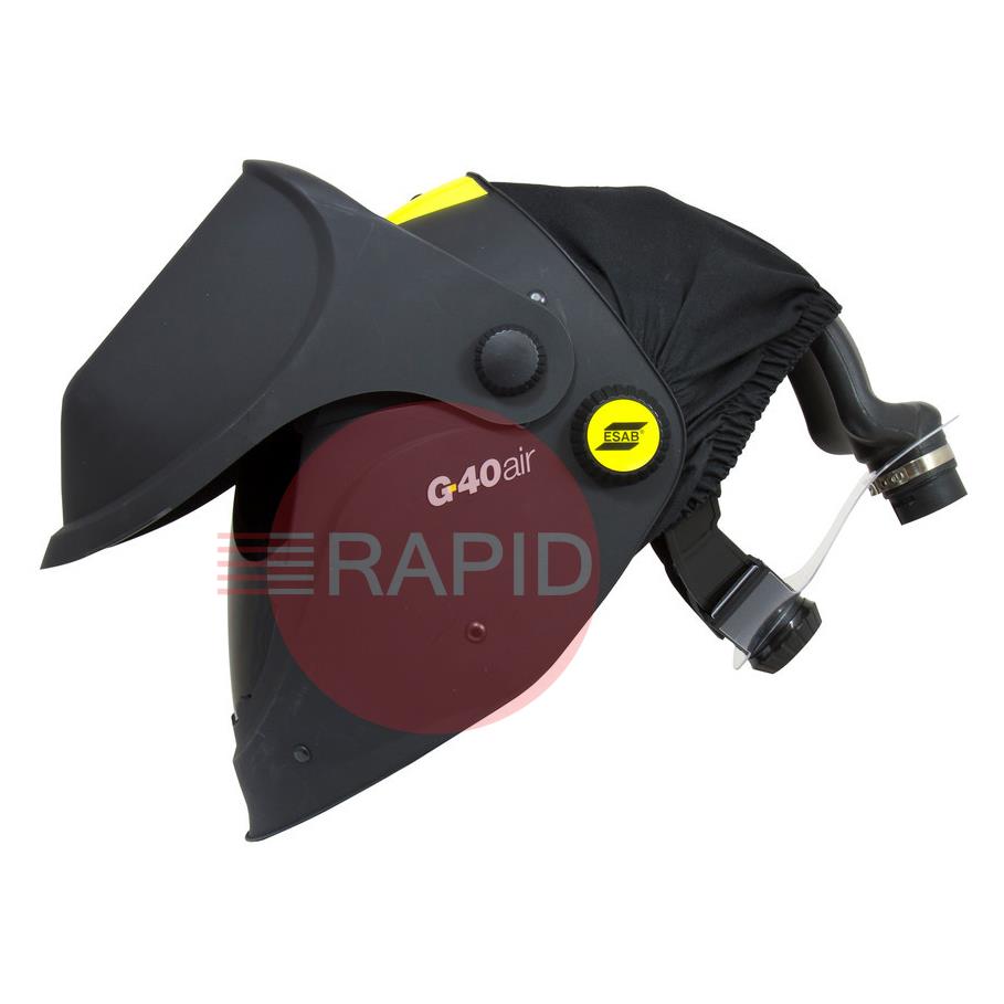0700000440  ESAB G40 Air Flip-up Weld & Grind Helmet with 110 x 90mm Shade #10 Passive Lens